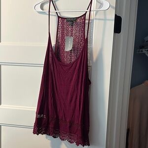 Forever 21 Deep Red Lace Cami Top